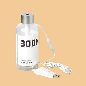 Clear bottle humidifier with USB cable from House of Agave